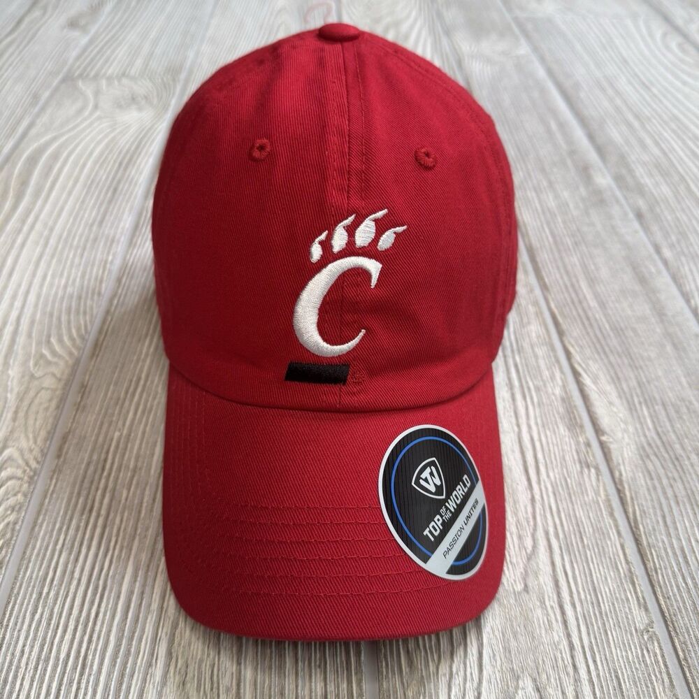 Cincinnati Bearcats Logo Hat Cap Unstructured Dad Hat Red Top of the World New